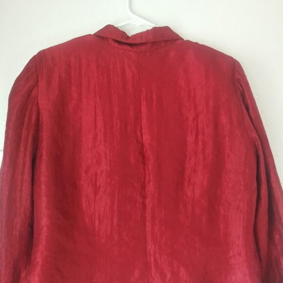 J.R. Nites by Carol Lin Red Blouse women's size 14 - Picture 6 of 16